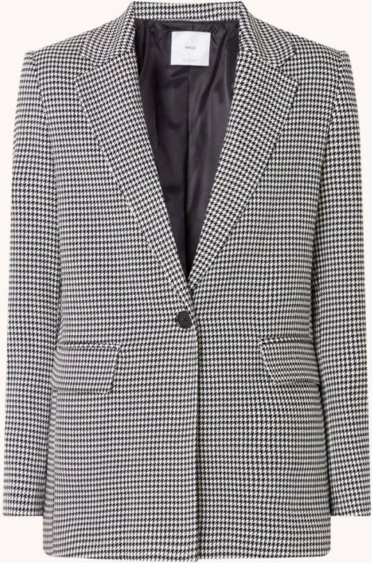 Mango Charlotte blazer met pied de poule dessin en klepzakken