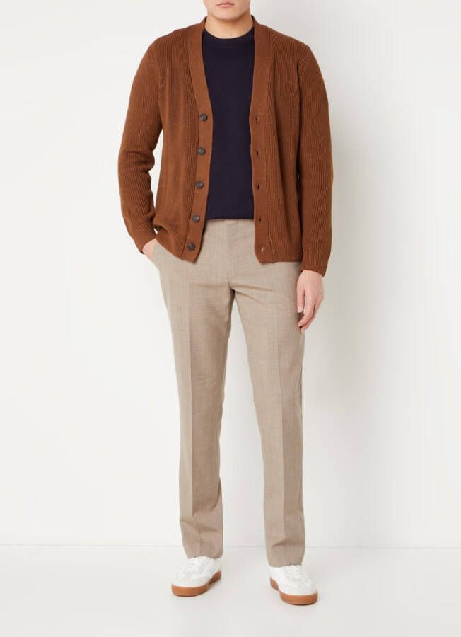 Mango Cottonc grofgebreide vest in wolblend met V hals