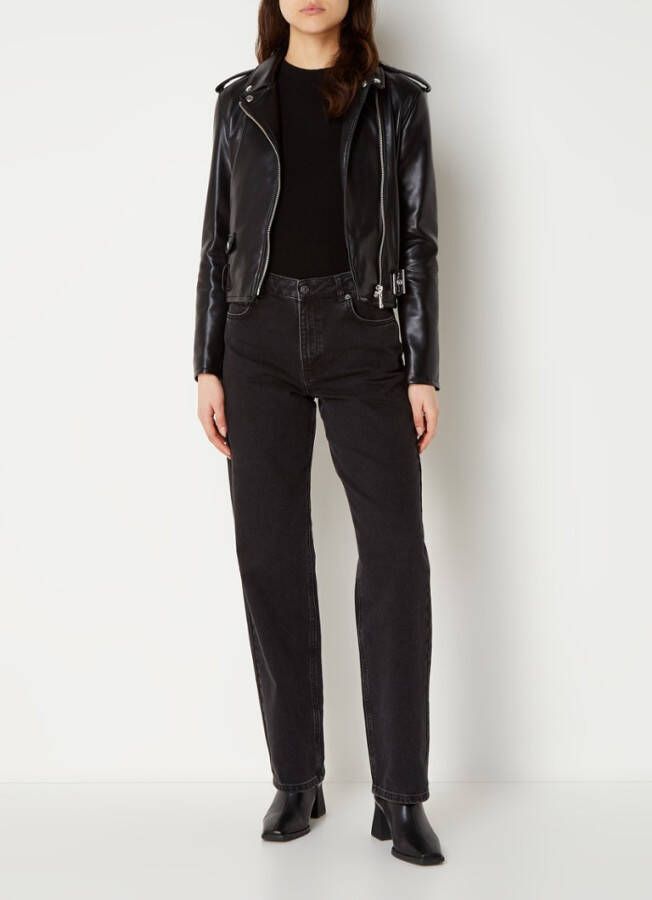 Mango Fest bikerjack met ceintuur en steekzakken