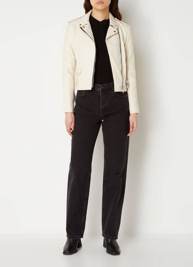 Mango Fest bikerjack met ceintuur en steekzakken