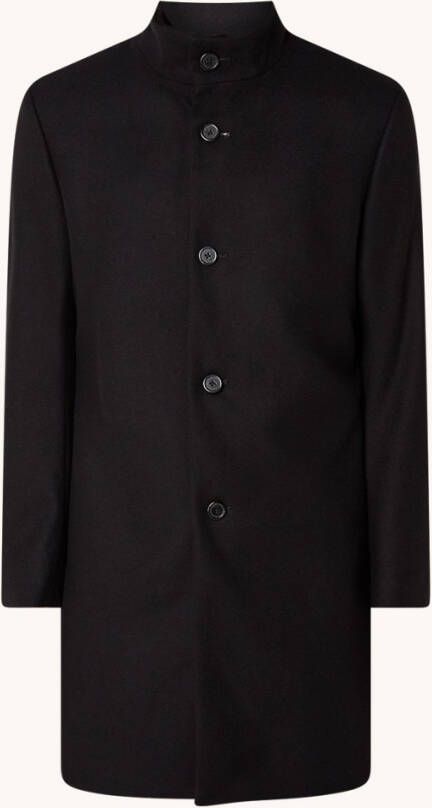 Mango Funnel mantel in wolblend met steekzakken