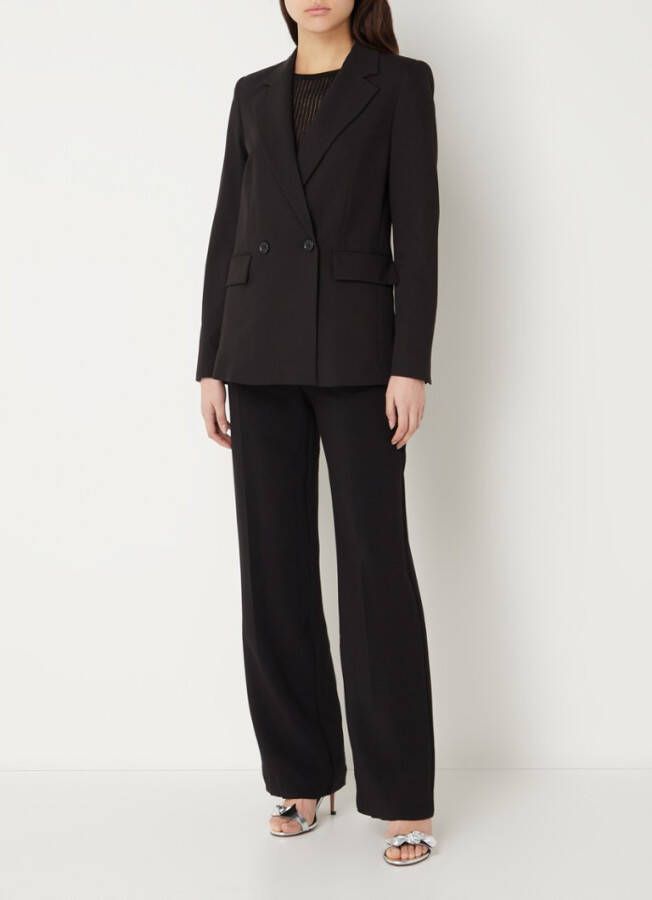 Mango Greta longline double breasted blazer met klepzakken