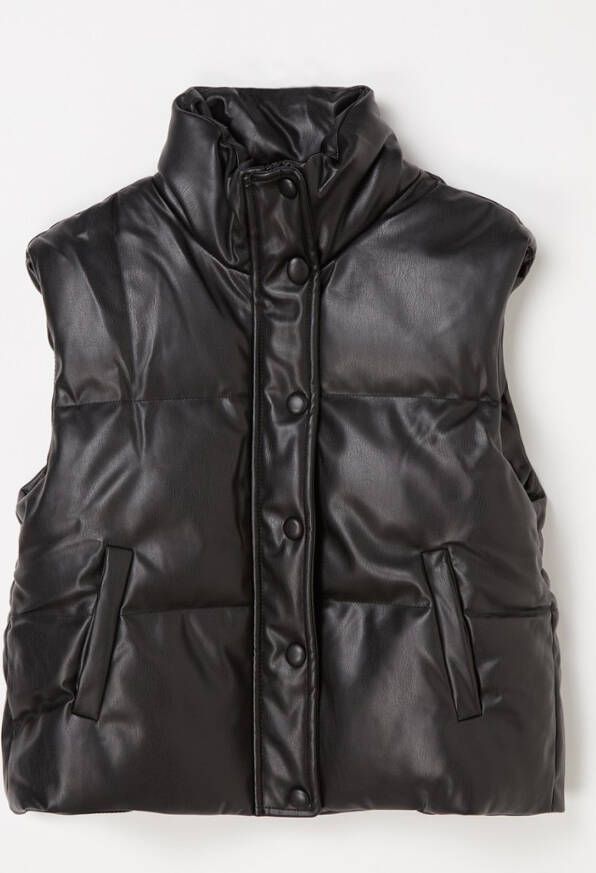 Mango Hundred gewatteerde bodywarmer van imitatieleer