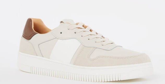 mango man Gecombineerde leren sneakers