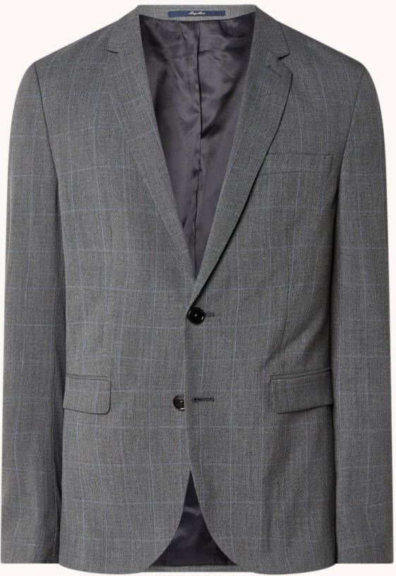 Mango Paulo slim fit colbert met ruitdessin en borstzak