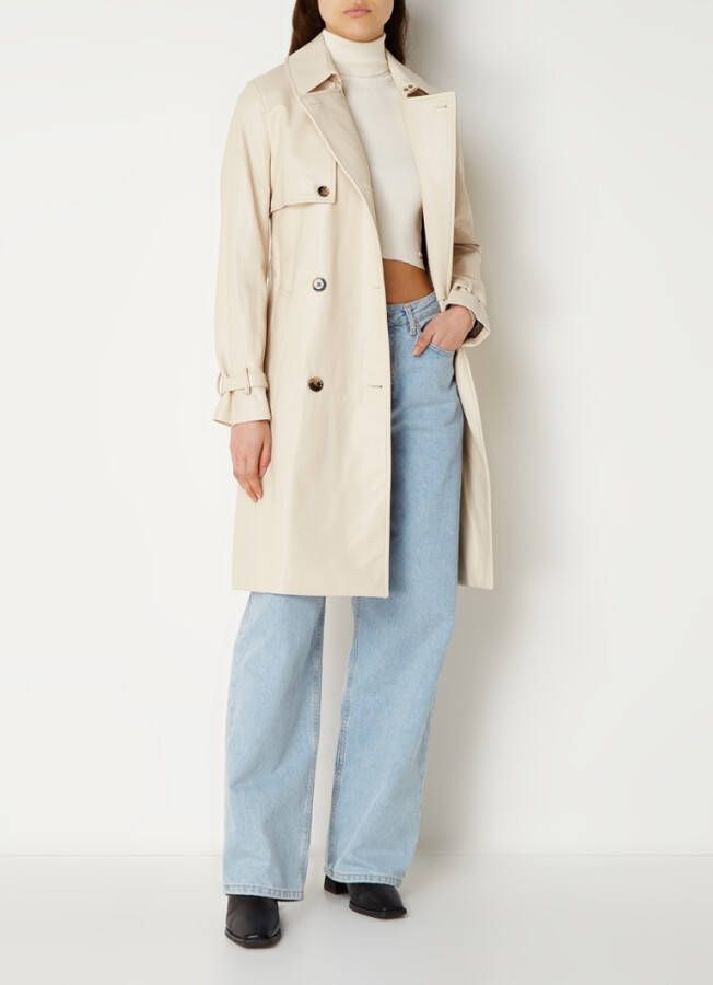 Mango Polanapu mantel met ceintuur en steekzakken