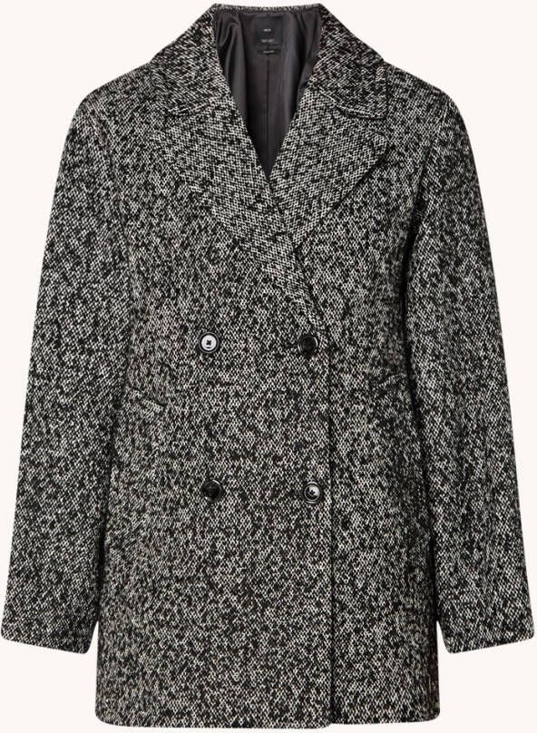 Mango Srapots double breasted mantel in wolblend met steekzakken