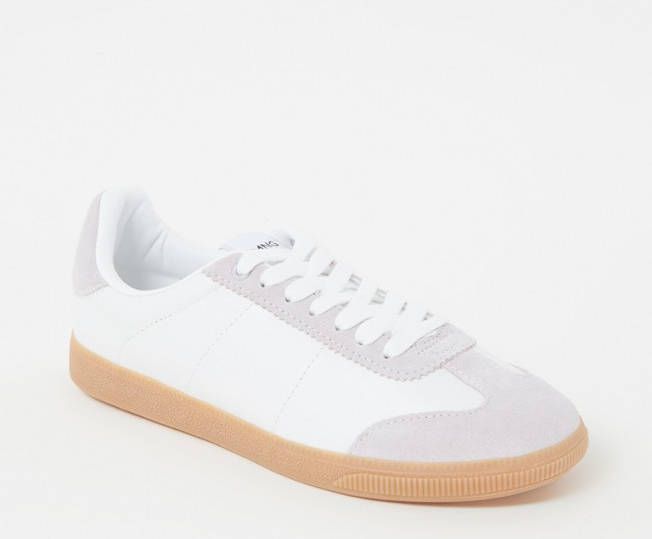 Mango Super sneaker van leer met suè, de details