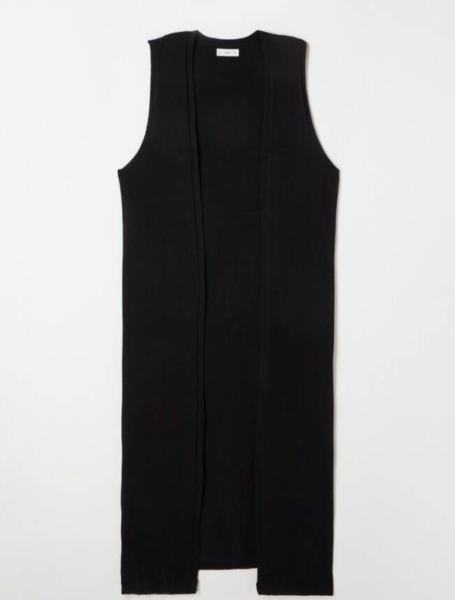Mango Valentin longline fijngebreid gilet van katoen