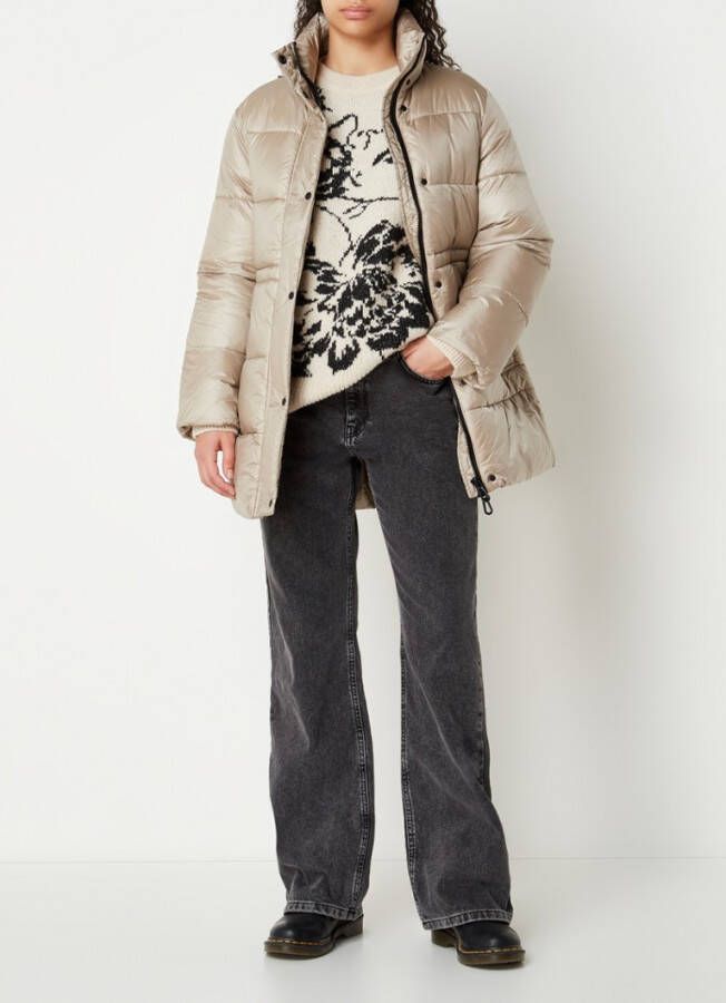 Mango Waterdichte gewatteerde jas met ruitpatroon