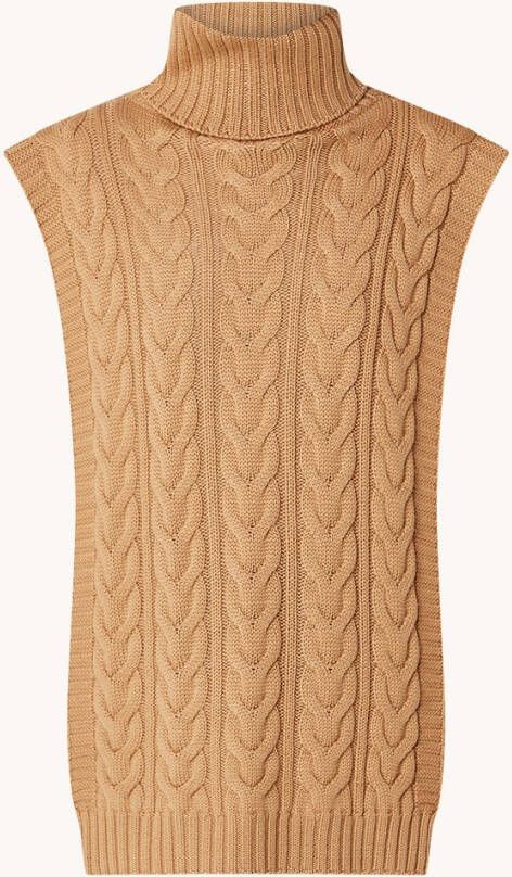 MaxMara Afa kabelgebreide longline colkraag van wol