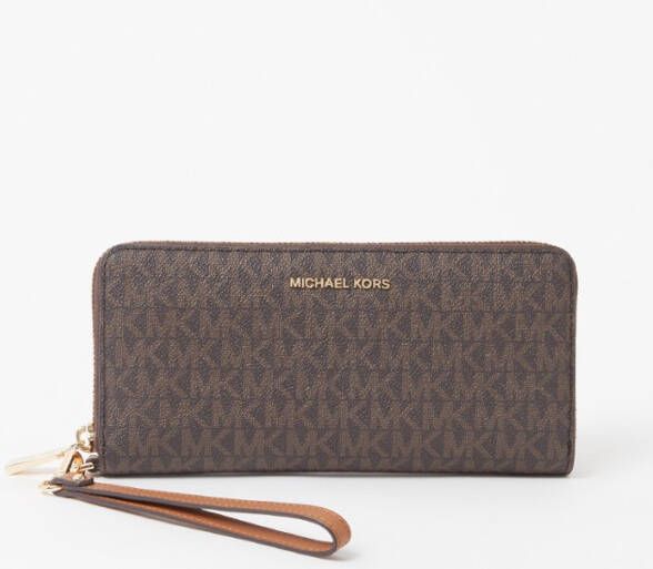Michael Kors Jet Set Continental portemonnee van leer met polsbandje