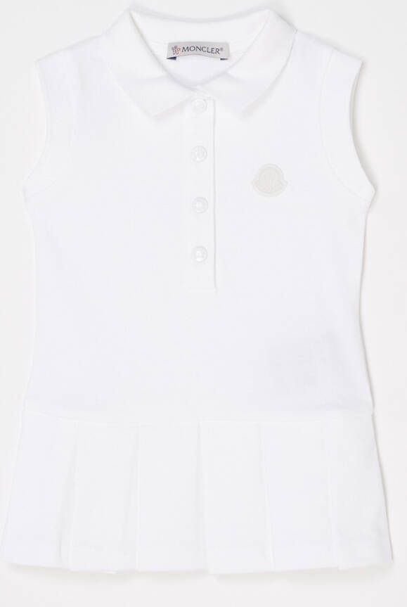 Moncler Mouwloze jurk van piqué, katoen met logoborduring