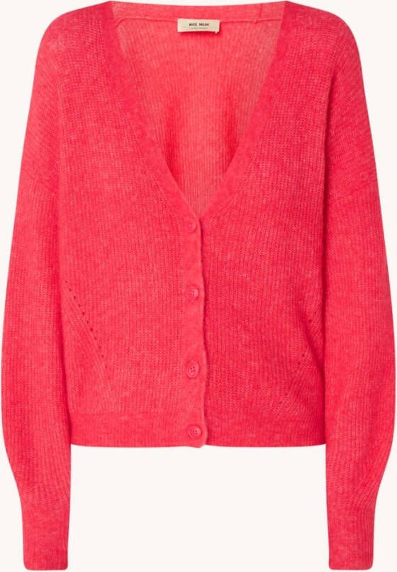 MOS MOSH Thora fijngebreid vest in alpaca wolblend met V hals