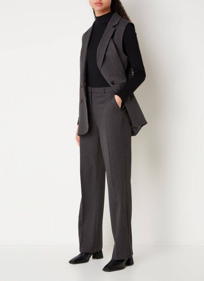 NEO NOIR Lara longline gilet met paspelzakken