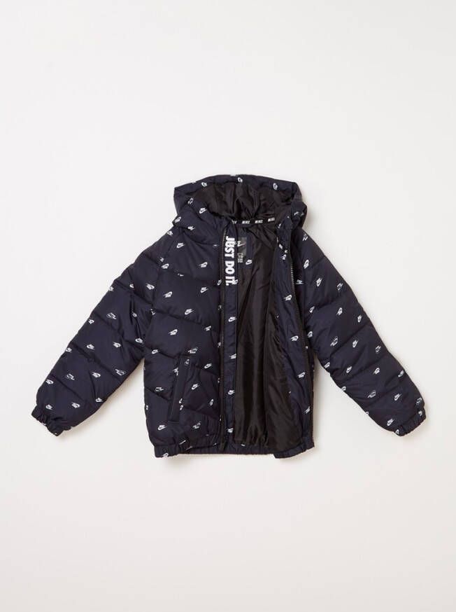 Nike Gewatteerde jas met capuchon en logoprint