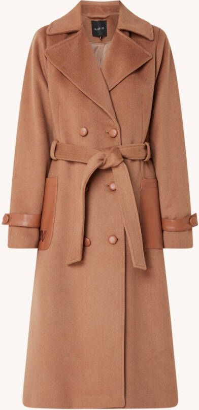 NIKKIE Nouri trench coat in wolblend met ceintuur