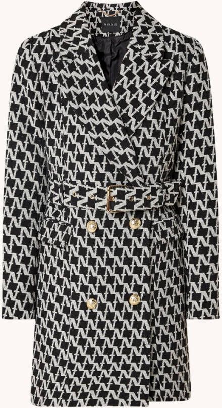 NIKKIE Nova mini blazerjurk met tweed look en ceintuur