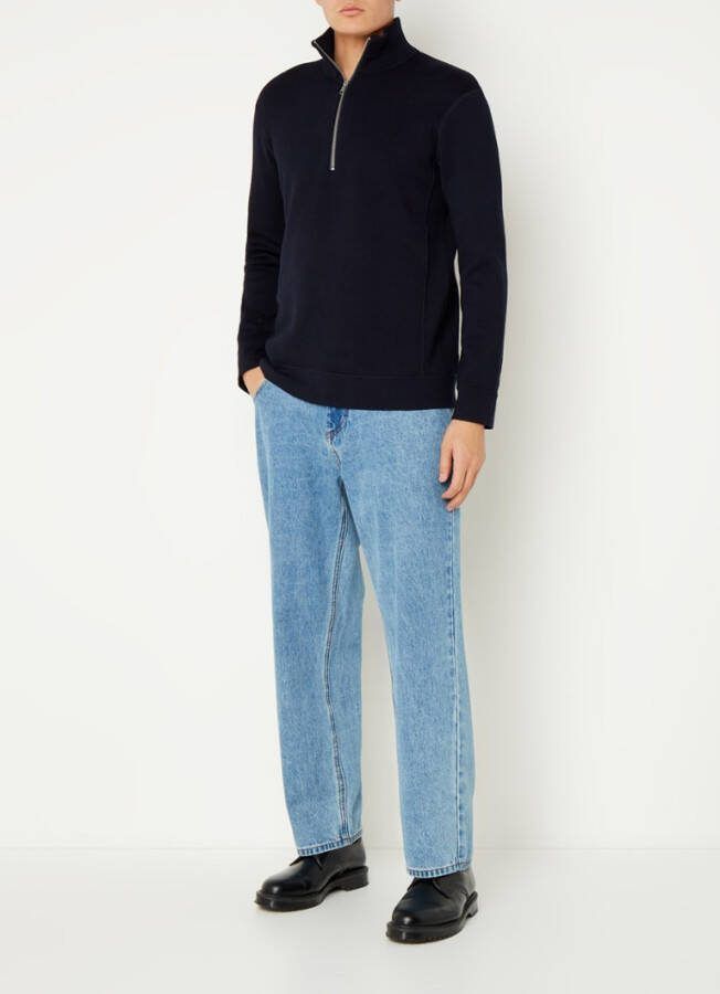 Nn07 Luis Trucker Collar Sweater , Blauw, Heren