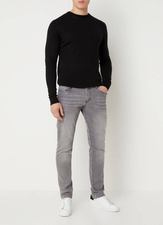 Profuomo Fijngebreide pullover in merino wolblend