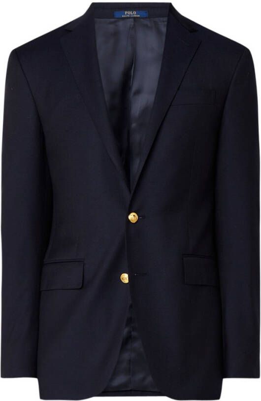 Ralph Lauren Custom fit colbert van wol met metallic knopen