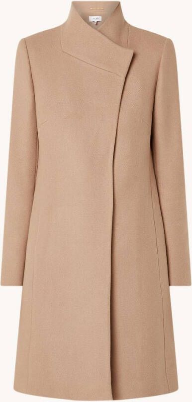 REISS Mia mantel in wolblend met strikceintuur en steekzakken