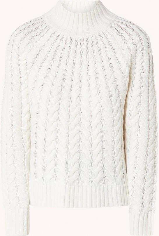 Repeat Kabelgebreide trui van merino wol