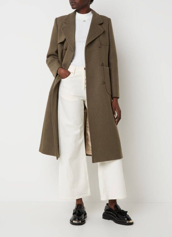 sandro Double breasted mantel in wolblend met opgestikte zakken