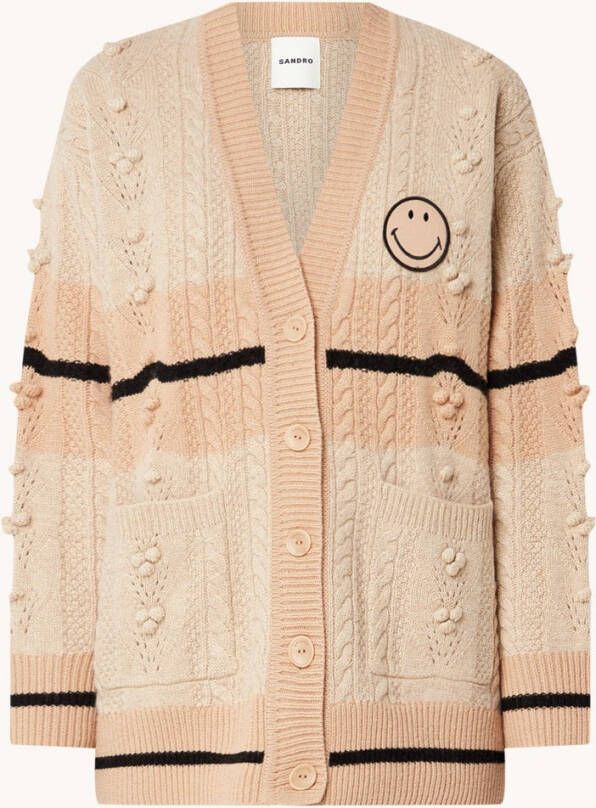 sandro Grofgebreid vest van wol met borduring