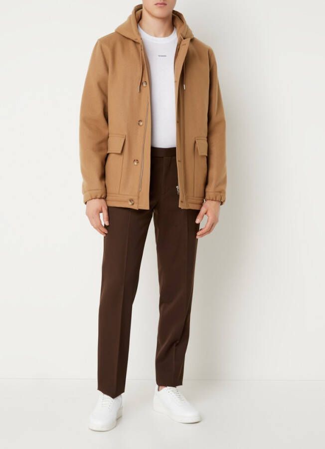 sandro Mantel in kasjmierblend met opgestikte zakken