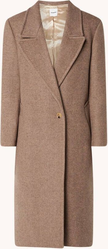 sandro Mantel in wolblend met steekzakken