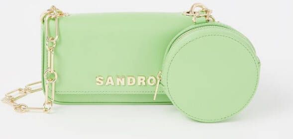 sandro Totemo schoudertas van leer met afneembaar etui