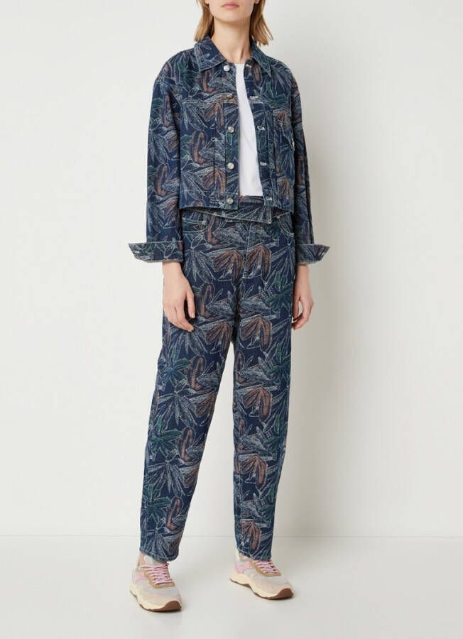 Scotch & Soda Cropped spijkerjas met jacquard en steekzakken