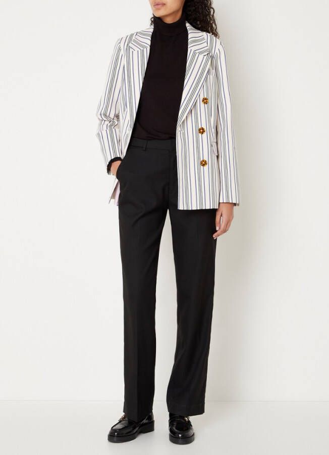 Scotch & Soda Double breasted blazer met streepprint en klepzakken