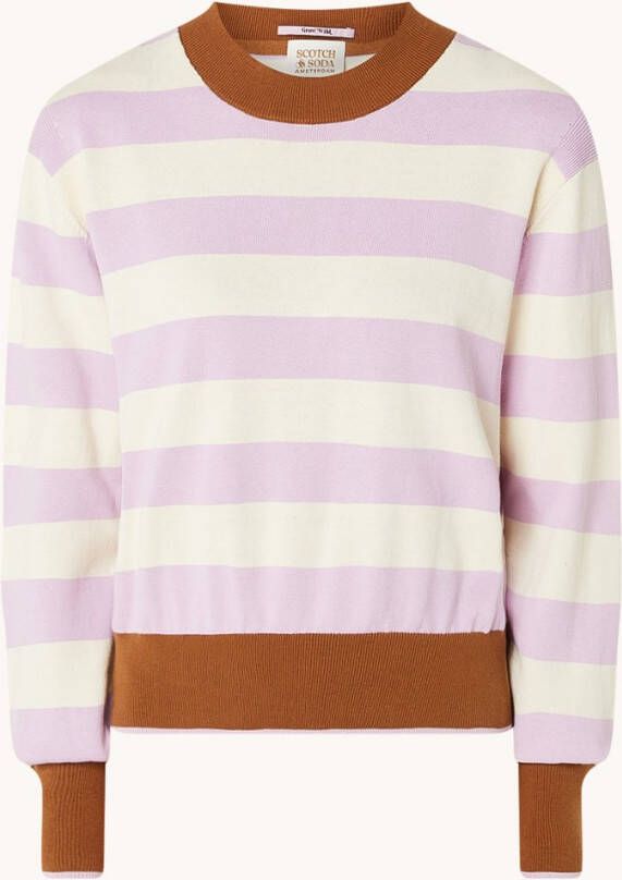 Scotch & Soda Fijngebreide pullover van biologisch katoen met streepdessin