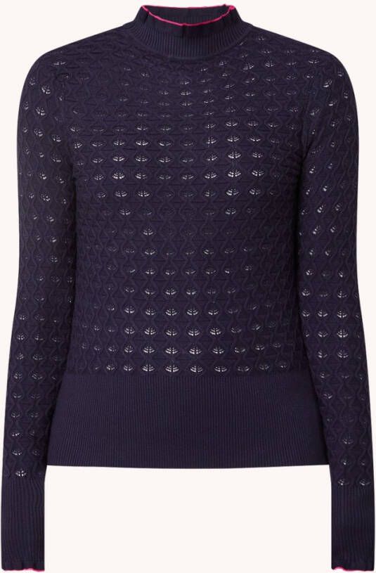 Scotch & Soda Longsleeve met col en ingebreid patroon