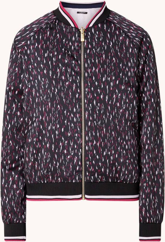 Scotch & Soda Zwarte Jack Printed Reversible Bomber Jacket With Padding