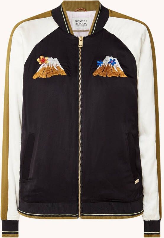 Scotch & Soda Souvenir bomberjack met borduring en steekzakken