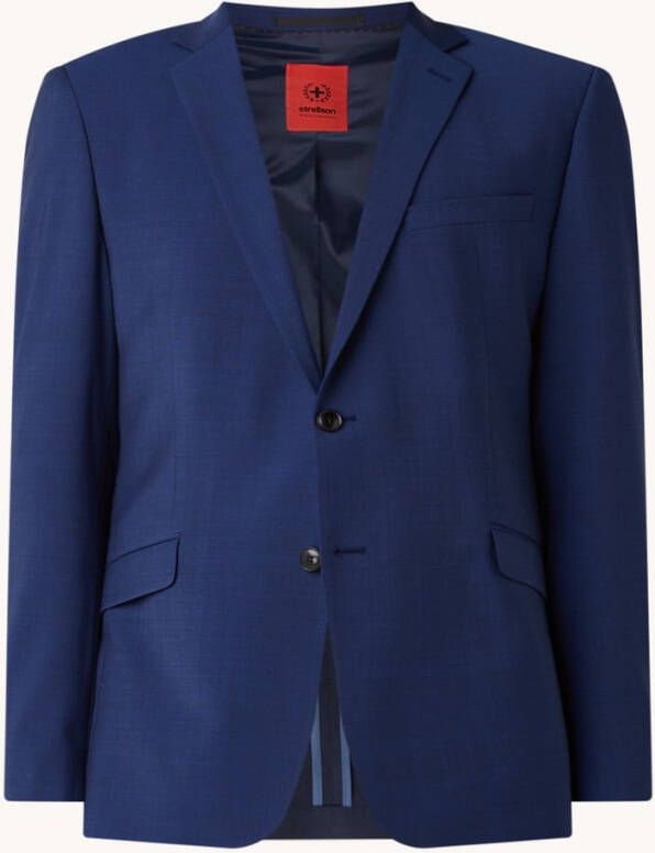 Strellson Flex Cross Allen slim fit colbert in wolblend met microdessin