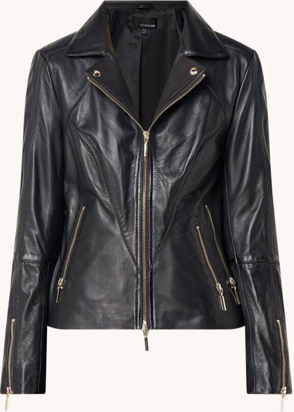 STUDIO AR by Arma Cherry bikerjack van schapenleer met ritszakken