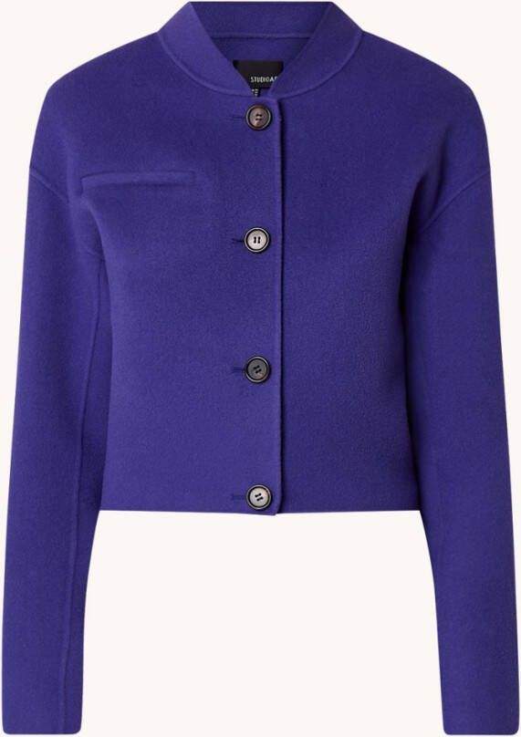 STUDIO AR by Arma Heath cropped jack in wolblend met borstzak