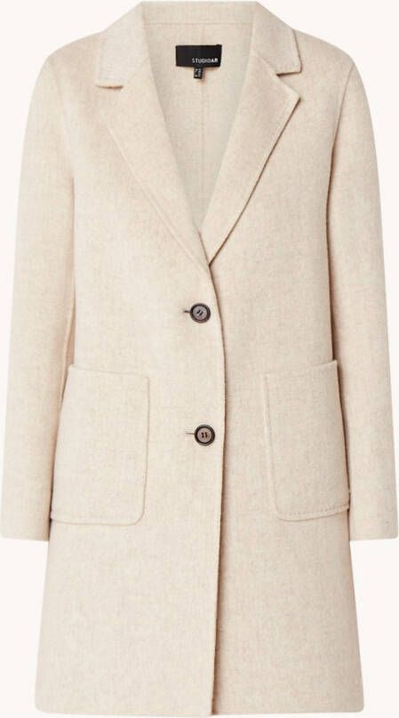 STUDIO AR by Arma Maritta mantel van wol met opgestikte zakken