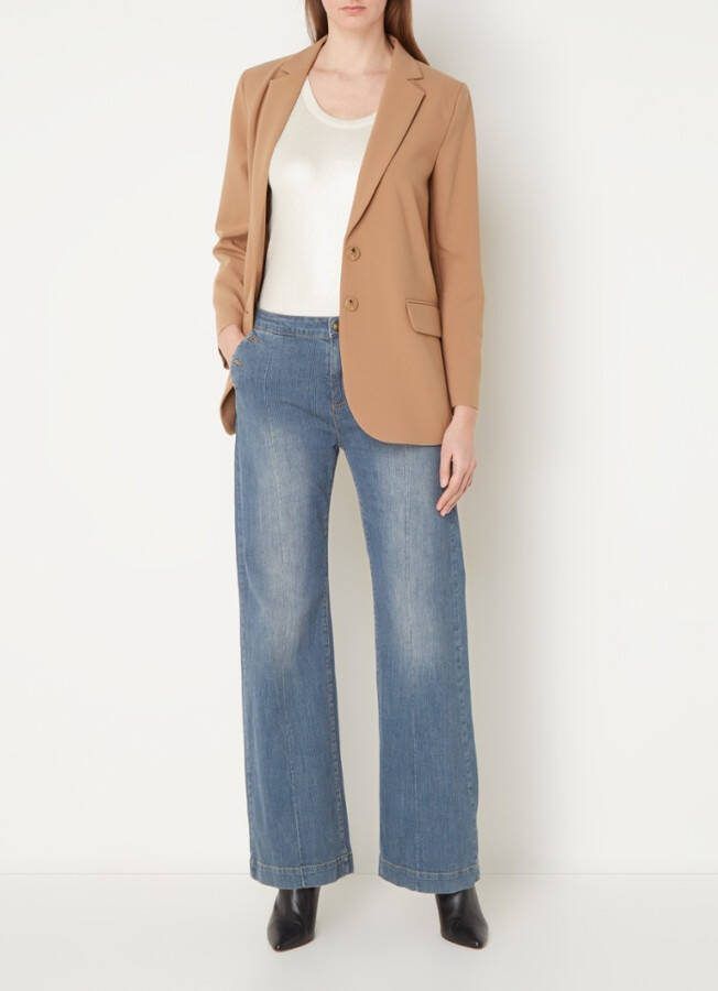 Summum Woman Blazer met klepzakken en siernaad