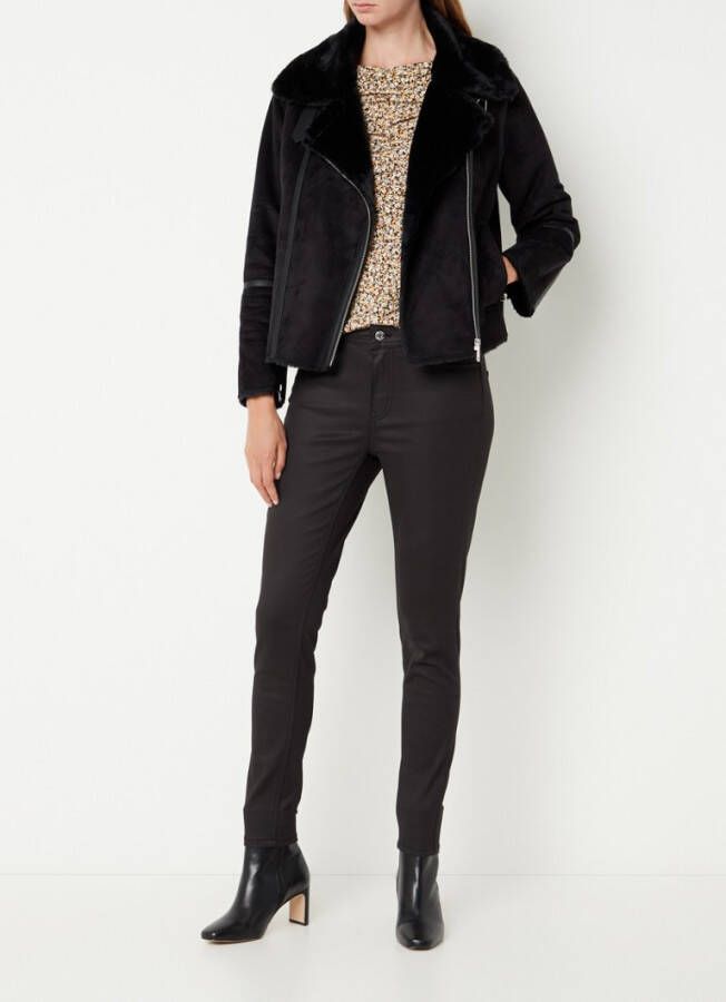 Taifun Lammy coat van imitatiesuè, de met imitatiebont