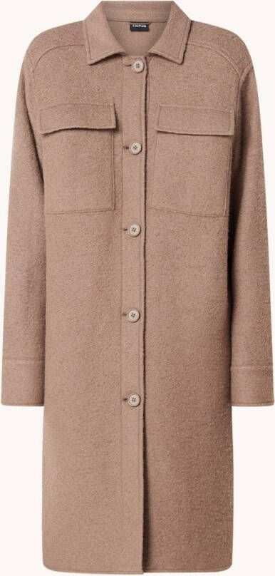 Taifun Mantel in wolblend met borstzakken