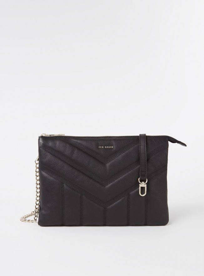 Ted Baker Ayahla leather puffer quilted cross body black