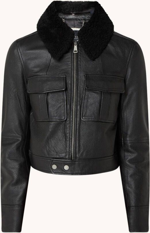 Ted Baker Basile cropped jack van schapenleer met afneembare kraag