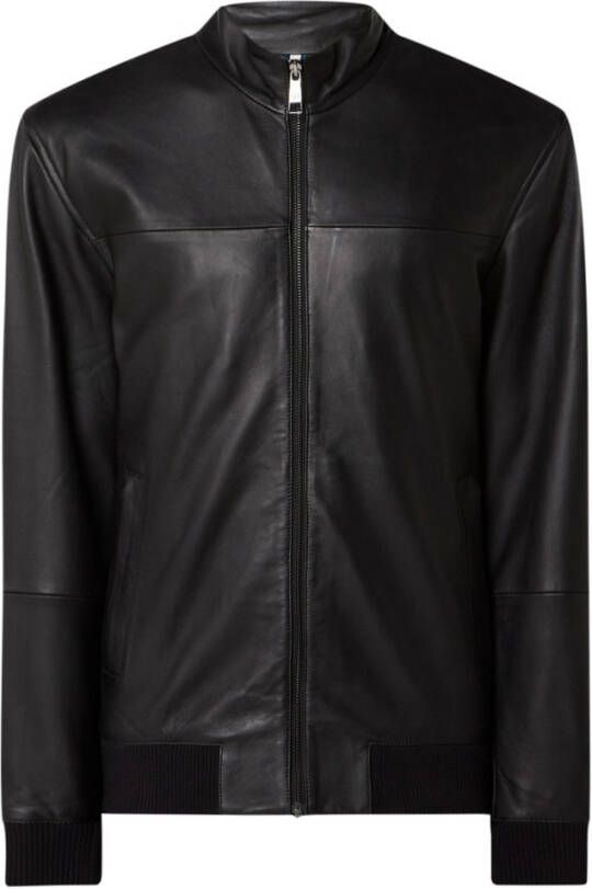 Ted Baker Bomberjack van schapenleer met steekzakken