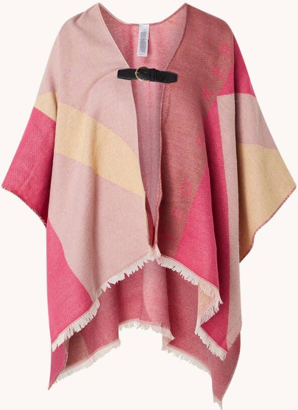 Ted Baker Suffia fijngebreide poncho met colour blocking en gespdetail