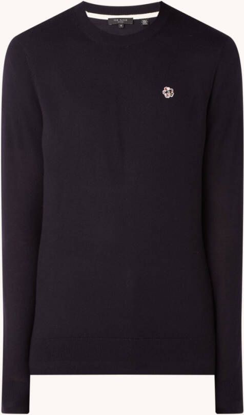 Ted Baker Cardiff fijngebreide pullover van wol met borduring